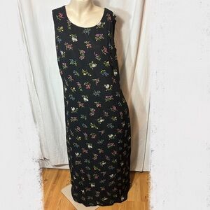 Talbots size petite 12 dress set vintage 1990s black floral
